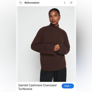 Reformation Brown Relaxed Turtleneck Sweater